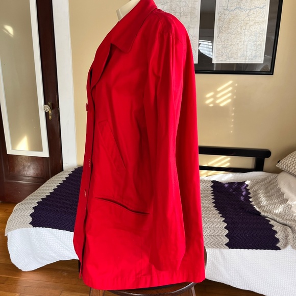 ICB Red Double-Breasted Cotton Jacket Trench Japan/Onward Holdings - Picture 2 of 7